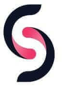 Abstract logo design with interlocking black and pink curved shapes on a white background, symbolizing balance and harmony.