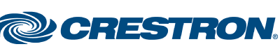 Crestron logo featuring blue swirl design and bold text, representing home automation and control technology solutions.