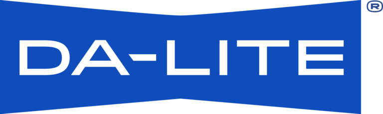 Da-Lite logo in blue and white, featuring bold typography and a trademark symbol.