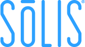 Solis logo in blue text with a modern, minimalist design style.