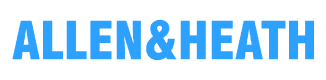 Allen & Heath logo in blue text on a transparent background, representing audio mixing technology and professional sound equipment.