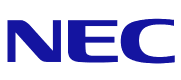 NEC logo in bold blue font, representing NEC Corporation, a leader in technology and communication solutions.