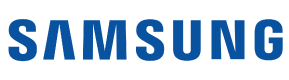 Samsung logo in blue text, iconic branding for electronics, smartphones, and technology products.